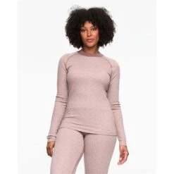 Kari Traa Voss Cashmere Mix Long Sleeve - Women's -Ladies Skiing Store 623076 taupe model 1 2223fw