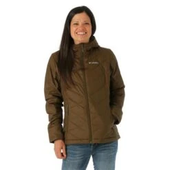 Columbia Heavenly Hooded Jacket - Women's - 2023 Model -Ladies Skiing Store FW23 Columbia WomensHeavenlyHoodedJacket OliveGreen Model1