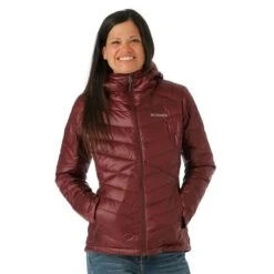 Columbia Joy Peak Hooded Jacket - Women's - 2023 Model -Ladies Skiing Store FW23 Columbia WomensJoyPeakHoodedJacket Malbec Model1
