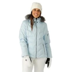Nils Cervinia Faux Fur Parka - Women's -Ladies Skiing Store FW23 Nils WomensCerviniaFauxFur IceBlue Model1