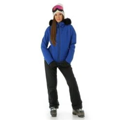 Nils Chamonix Faux Fur Parka - Women's -Ladies Skiing Store FW23 Nils WomensChamonixFauxFur Sapphire Model3