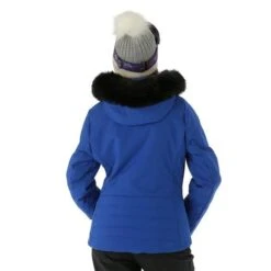 Nils Chamonix Faux Fur Parka - Women's -Ladies Skiing Store FW23 Nils WomensChamonixFauxFur Sapphire Model4
