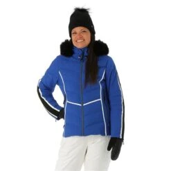 Nils Courchevel Faux Fur Parka - Women's -Ladies Skiing Store FW23 Nils WomensCourchevelFauxFur Sapphire Model1
