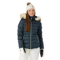 Sunice Fiona Quilted Jacket With Real Fur - Women’s 11 Sunice Fiona Quilted Jacket With Real Fur - Women’s -Ladies Skiing Store FW23 Sunice WomensFionaJacketRealFur Midnight Model1