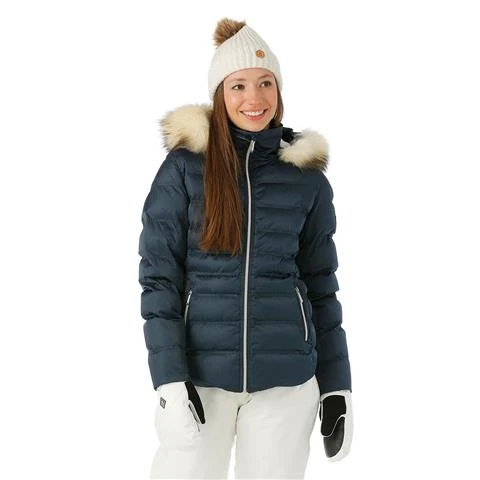 Sunice Fiona Quilted Jacket with Real Fur - Women’s Sunice Fiona Quilted Jacket With Real Fur - Women’s -Ladies Skiing Store FW23 Sunice WomensFionaJacketRealFur Midnight Model1