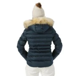 Sunice Fiona Quilted Jacket With Real Fur - Women’s 13 Sunice Fiona Quilted Jacket With Real Fur - Women’s -Ladies Skiing Store FW23 Sunice WomensFionaJacketRealFur Midnight Model3