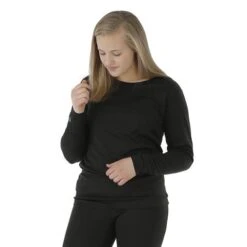 Northern Ridge First Layer Essential Crew - Women's 4 Northern Ridge First Layer Essential Crew - Women's -Ladies Skiing Store NRR BPP W07 BLK 46236