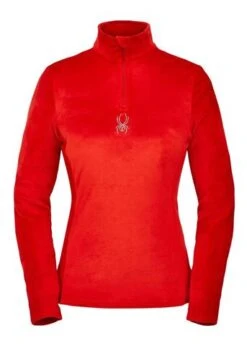 Spyder Shimmer Bug Zip T-Neck - Women's - 2023 Model -Ladies Skiing Store fw2021 spyder womensshimmerbugtop pulse