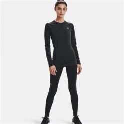 Under Armour ColdGear Authentic Leggings - Women's -Ladies Skiing Store fw23 und 1368700 blk wht 3