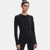 Under Armour ColdGear Authentic Crew - Women's -Ladies Skiing Store fw23 und 1368701 blk wht 1