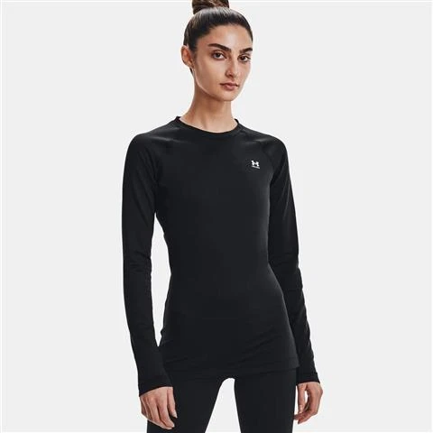 Under Armour ColdGear Authentic Crew - Women's Under Armour ColdGear Authentic Crew - Women's -Ladies Skiing Store fw23 und 1368701 blk wht 1