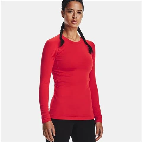 Under Armour ColdGear Authentic Crew - Women's Under Armour ColdGear Authentic Crew - Women's -Ladies Skiing Store fw23 und 1368701 red blk 1