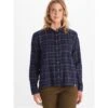 Marmot Fairfax Boyfriend Midweight Flannel - Women's -Ladies Skiing Store fw23 marmot womensfairfaxboyfriendmidweightflannel arcticnavy 1