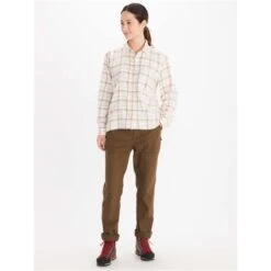 Marmot Fairfax Boyfriend Midweight Flannel - Women's 10 Marmot Fairfax Boyfriend Midweight Flannel - Women's -Ladies Skiing Store fw23 marmot womensfairfaxboyfriendmidweightflannel papyrus 3