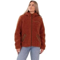 Obermeyer Amelia Sherpa Jacket - Women's -Ladies Skiing Store fw23 obermeyer womensameliasherpajacket terracotta