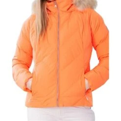 Obermeyer Bombshell Jacket - Women's -Ladies Skiing Store fw23 obermeyer womensbombshelljacket cantaloupe 3