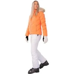 Obermeyer Bombshell Jacket - Women's -Ladies Skiing Store fw23 obermeyer womensbombshelljacket cantaloupe 5