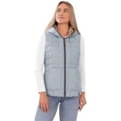 Obermeyer Zoe Reversible Down Vest - Women's -Ladies Skiing Store fw23 obermeyer womenszoereversibledownvest shale
