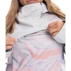 Roxy Chloe Kim Overhead Jacket - Women's -Ladies Skiing Store fw23 roxy womenschloekimoverheadjacket grayvioletmarble 7