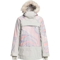 Roxy Chloe Kim Overhead Jacket - Women's -Ladies Skiing Store fw23 roxy womenschloekimoverheadjacket grayvioletmarble 9