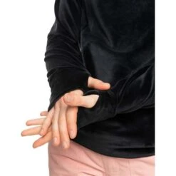 Roxy Deltine Fleece Pullover - Women's -Ladies Skiing Store fw23 roxy womensdeltinefleecetop trueblack 4