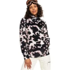 Roxy Deltine Fleece Pullover - Women's -Ladies Skiing Store fw23 roxy womensdeltinefleecetop trueblacknimal 1