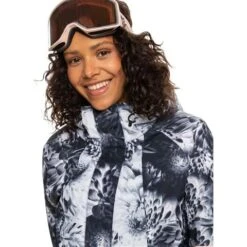 Roxy Ritual Jacket - Women's -Ladies Skiing Store fw23 roxy womensritualjacket trueblackfutureflower 4