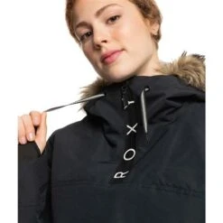 Roxy Shelter Jacket - Women's -Ladies Skiing Store fw23 roxy womensshelterjacket trueblack 4