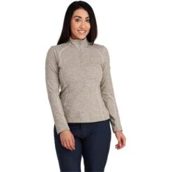 Spyder Accord Zip T-Neck - Women's -Ladies Skiing Store fw23 spyder womensaccordziptneck cashmere 1
