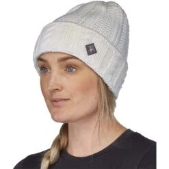 Spyder Cable Knit Hat - Women's -Ladies Skiing Store fw23 spyder womenscableknitahat white