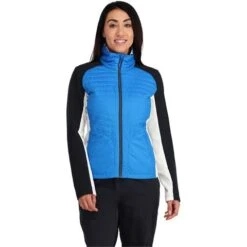 Spyder Glissade Hybrid Insulator Jacket - Women's -Ladies Skiing Store fw23 spyder womensglissadehybridinsulatorjacket collegiate 1