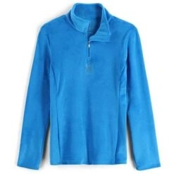 Spyder Shimmer Bug Zip T-Neck - Women's - 2023 Model -Ladies Skiing Store fw23 spyder womensshimmerbugziptneck collegiate 1