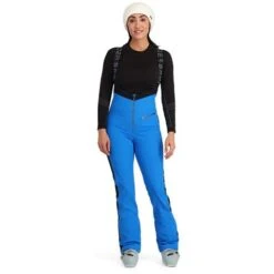Spyder Strutt Bib Softshell Pant - Women's -Ladies Skiing Store fw23 spyder womensstruttbibsoftshellpant collegiate 1