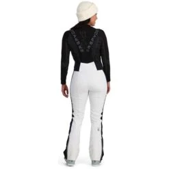 Spyder Strutt Bib Softshell Pant - Women's -Ladies Skiing Store fw23 spyder womensstruttbibsoftshellpant white 2