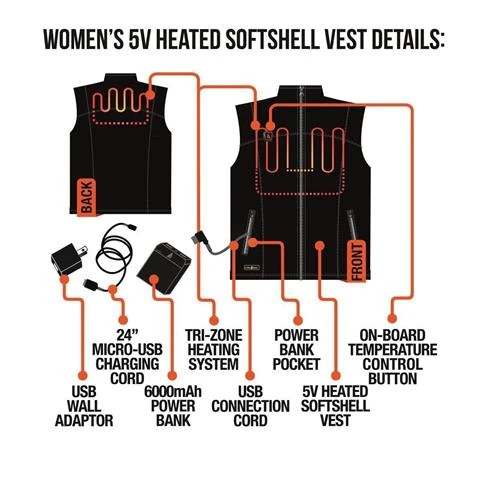 Womens Battery Heated Softshell Vest Womens Battery Heated Softshell Vest -Ladies Skiing Store womens heated vest3